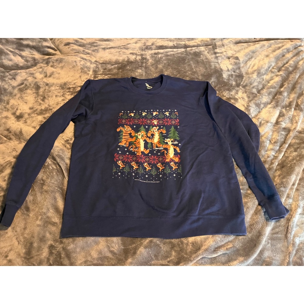 Disney Tigger Winnie the Pooh Christmas Fair Isle Sweatshirt Crewneck No Size